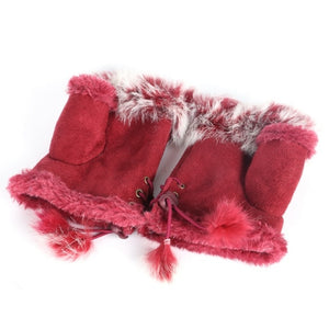 Rabbit Fur Fingerless Gloves