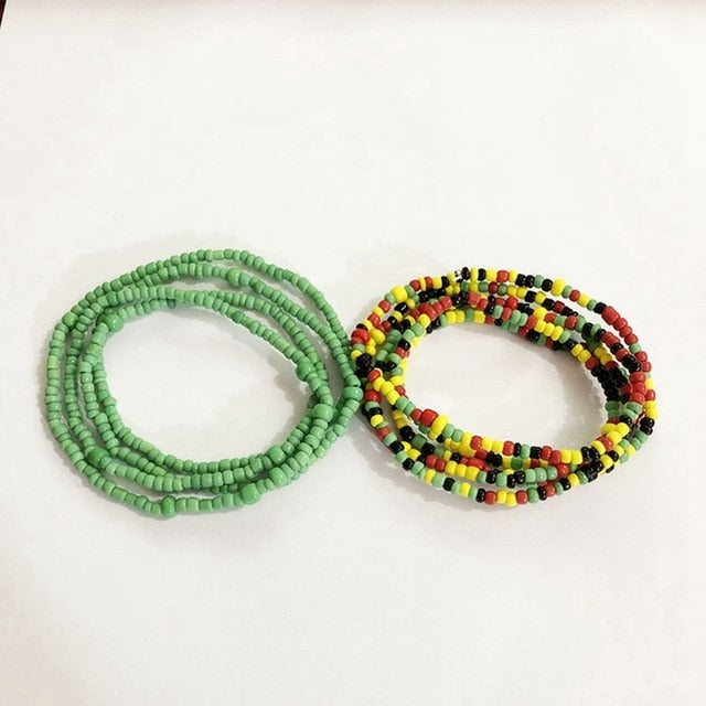 Elegant  Elastic 2Pcs Waist Belly Bead, African Waist Beads/ Waist Chain