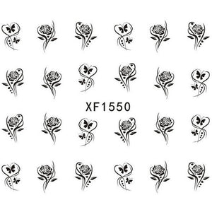 Flower Nail Water Sticker Leaf Lace Design Nail Art Decal Beauty Decoration