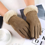 Warm Touch Screen Fur Gloves