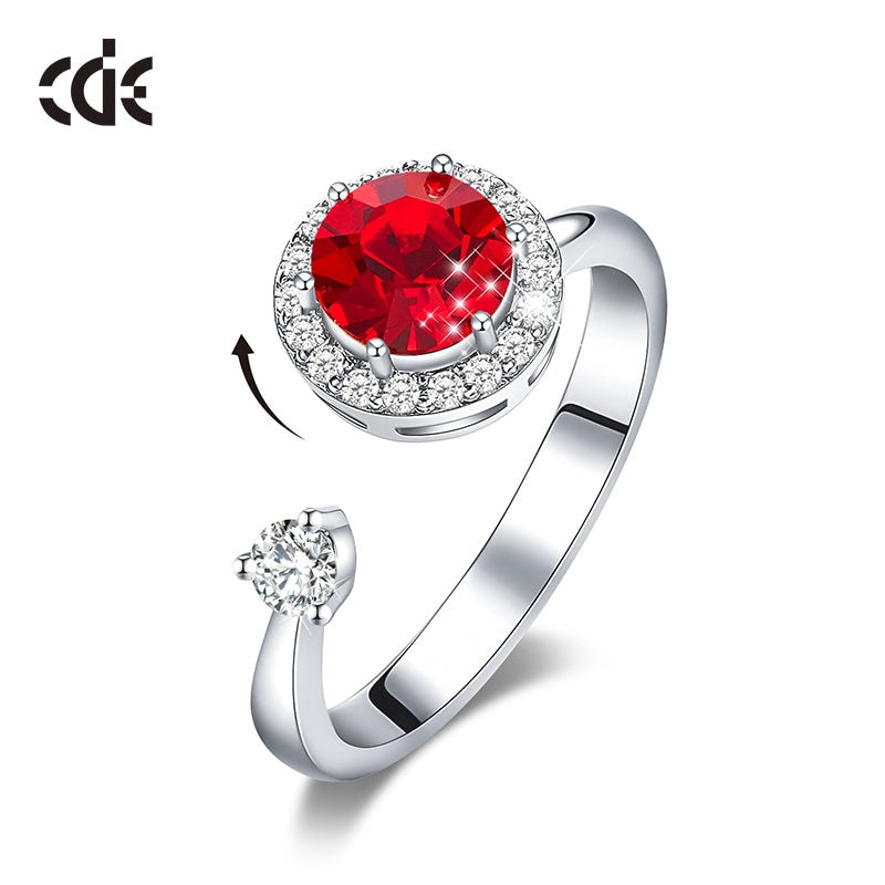 CDE Women's Silver Color Rotatable Ring