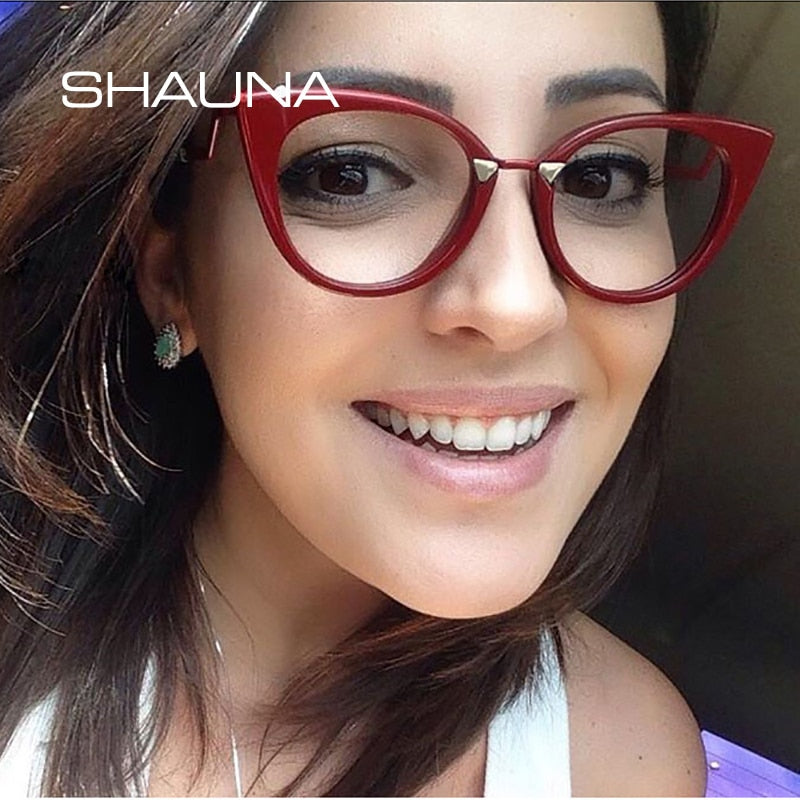 SHAUNA Classic Cat Eye Glasses For Women